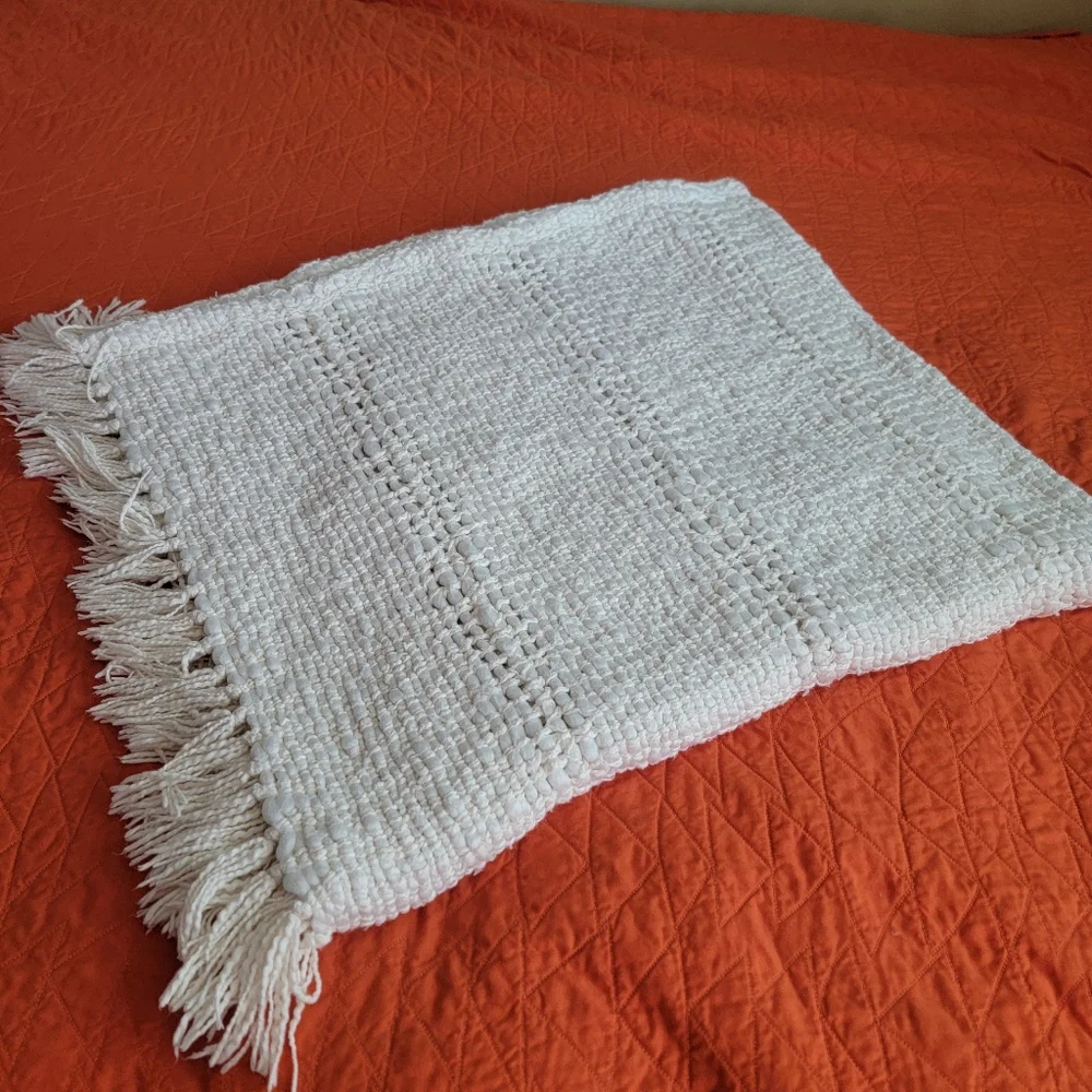 West Elm Basket Weave Throw Blanket